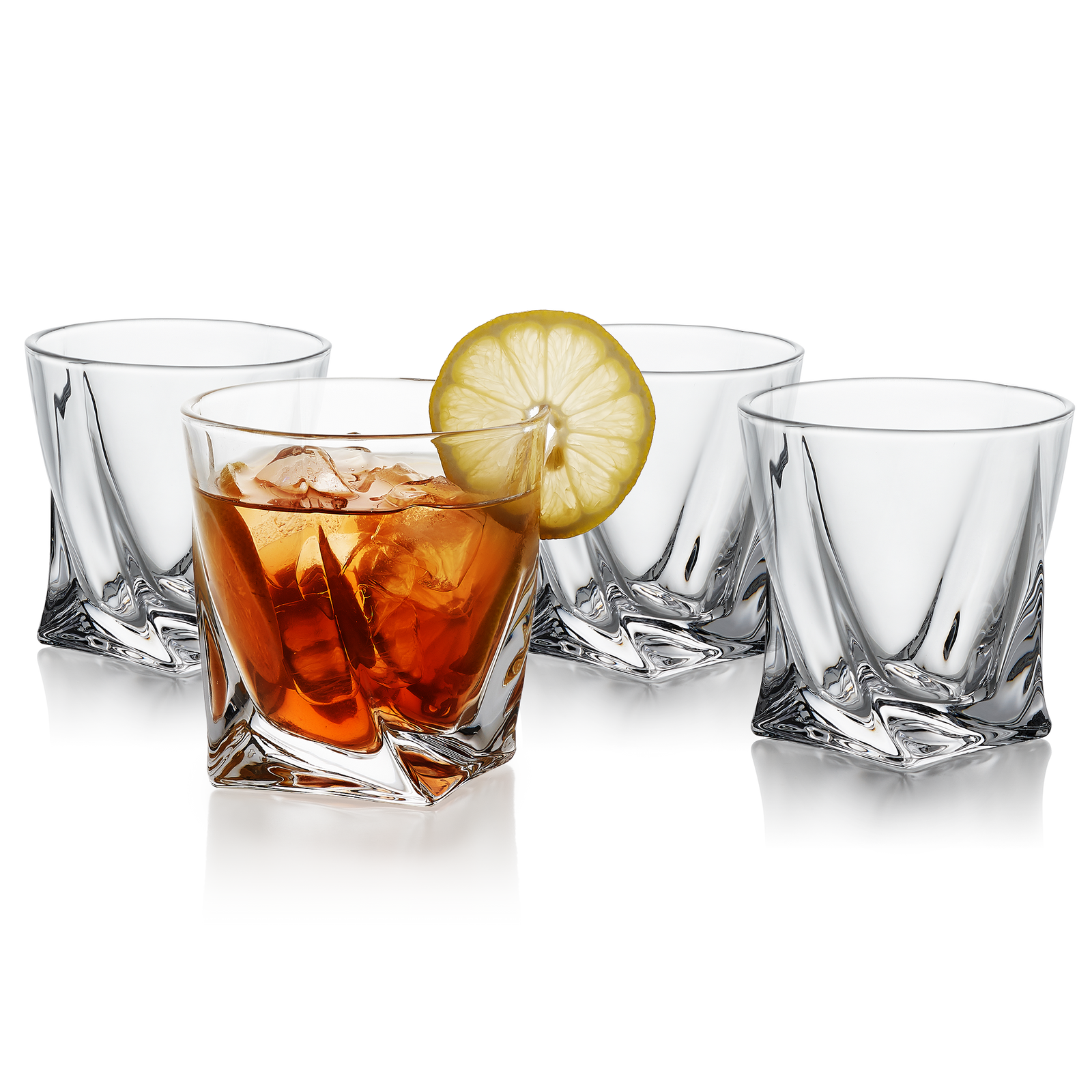 Vintorio GoodGlassware Swirl Whiskey Glasses (Set of 4)