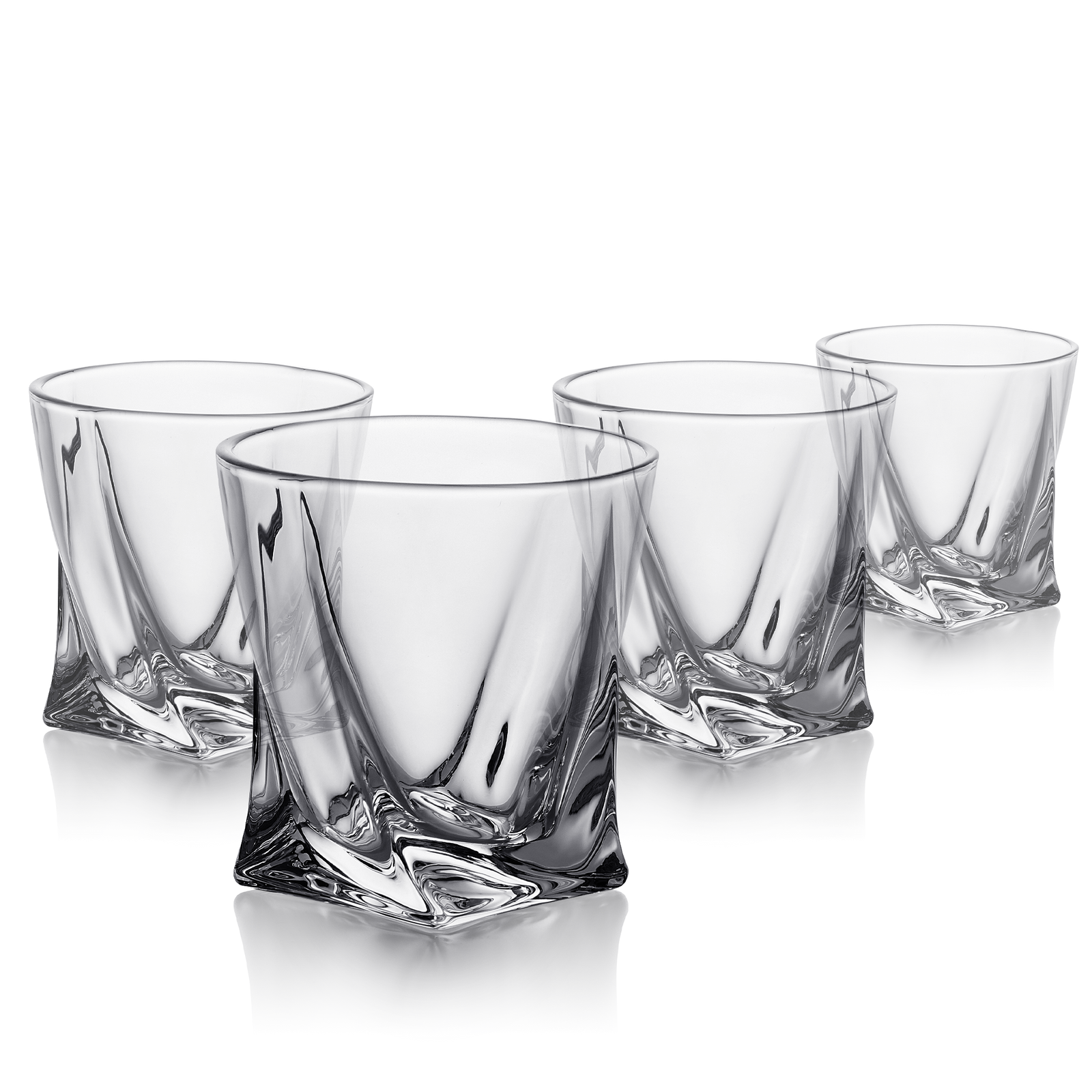 Vintorio GoodGlassware Twist Curved Liquor Glasses (Set of 4)