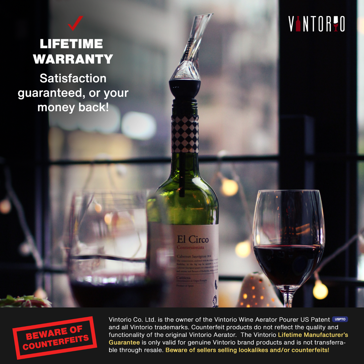 Vintorio Wine Aerator Pourer - Lifetime Warranty