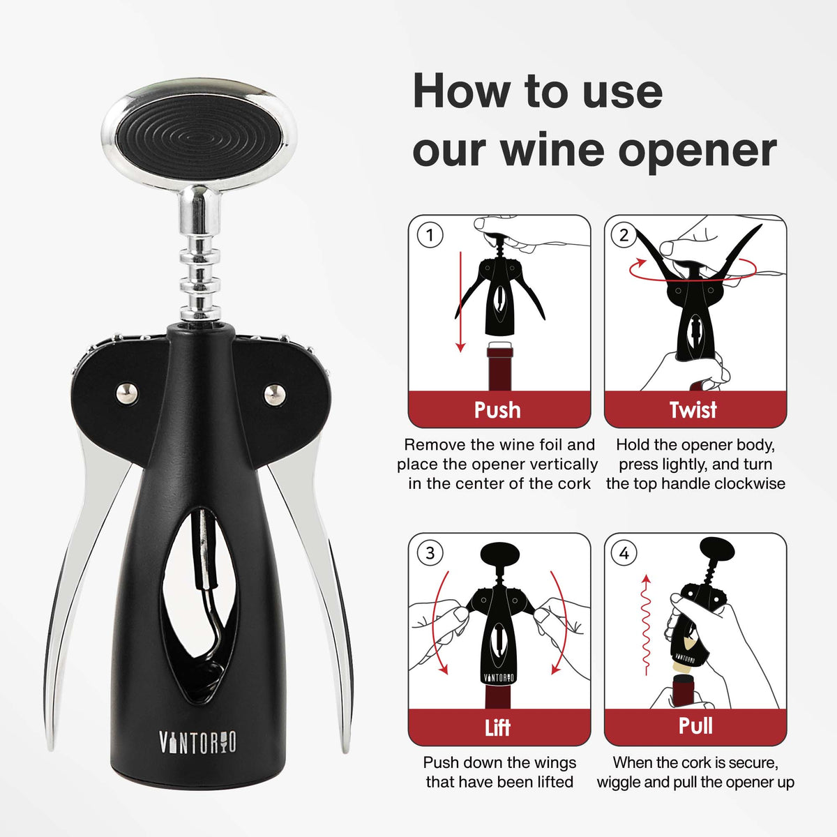 Vintorio Easy Wing Corkscrew - How to Use a Wing Corkscrew