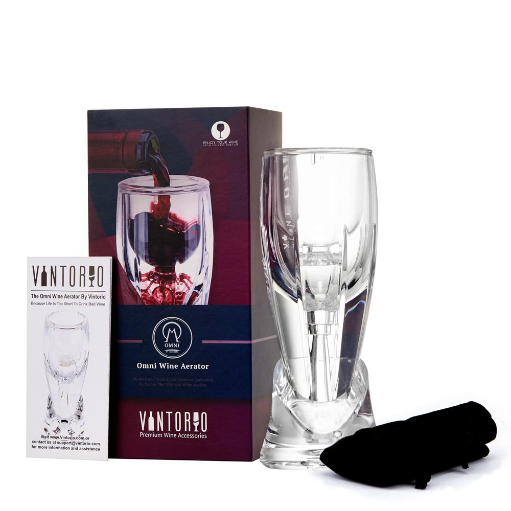 Vintorio Omni Wine Aerator with Drip Stand and Gift Packaging