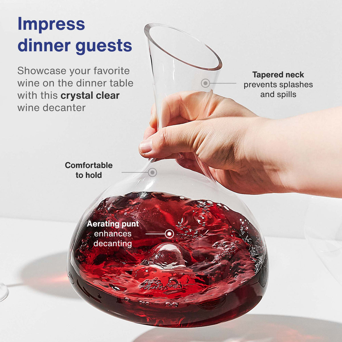 Vintorio GoodGlassware Personal Wine Decanter - Impress dinner guests