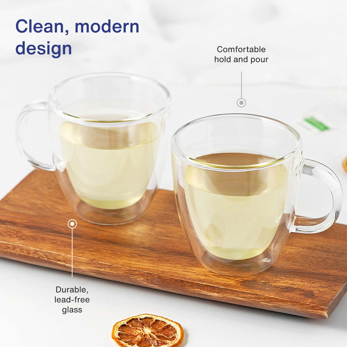 Vintorio GoodGlassware Insulated Espresso Cups - Clean, modern design