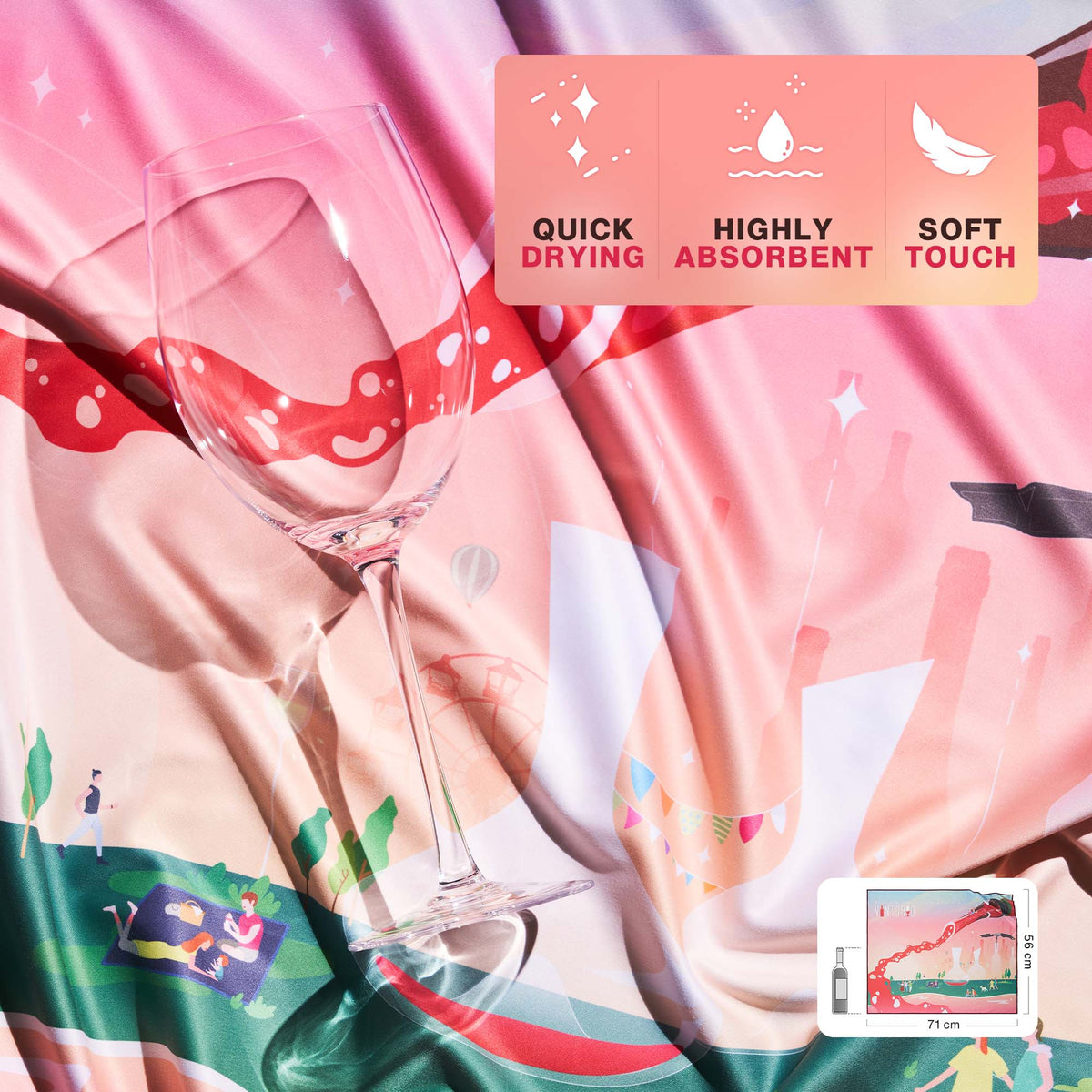 Vintorio Microfiber Cloth for Polishing Wine Glasses (22 x 28&quot;)