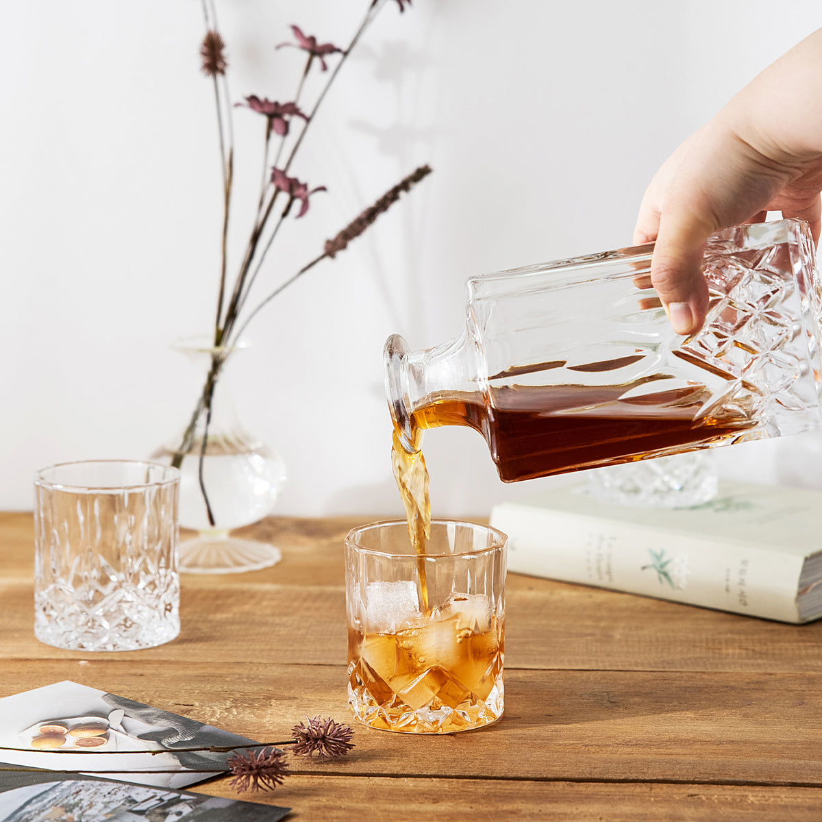 GoodGlassware Whiskey Decanter and Glasses Set (5-Piece Set)