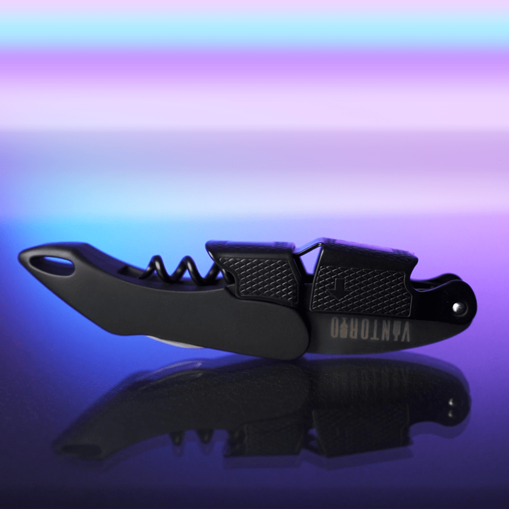 Vintorio Waiter&#39;s Wine Opener and Professional Wine Key with Built-In Foil Cutter and Beer Bottle Opener